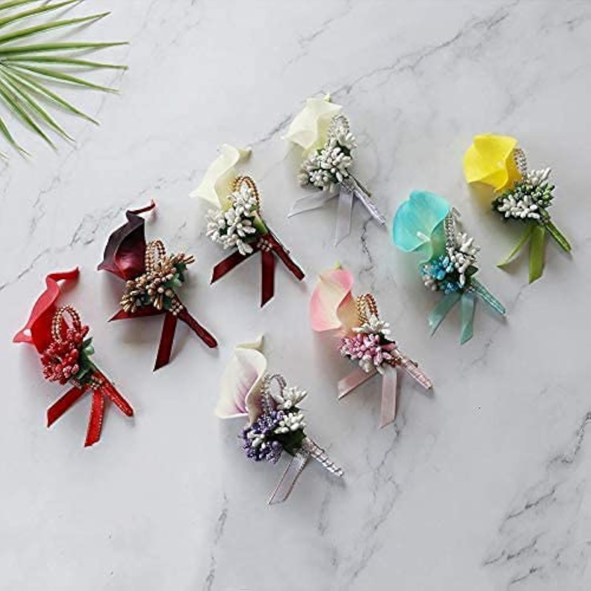 Wedding Corsage Calla Flower Brooch, Pink Simulation Bouquet